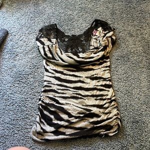 Striped shirt with open back